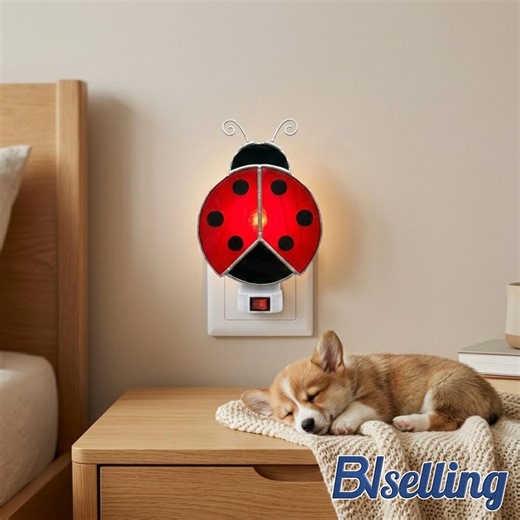 Personalized Ladybug Stained Glass Night Light, Garden Wall Decor, Nature Lover Gift - Etsy