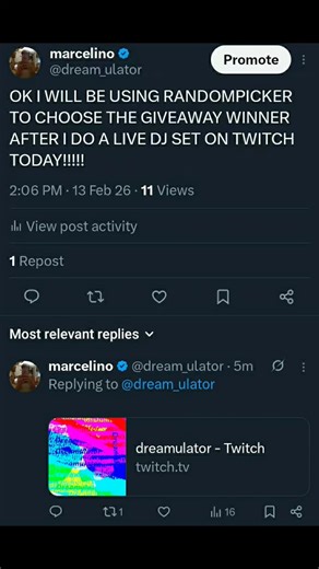 Marcelino Hernandez on Instagram: "OK I WILL BE USING RANDOMPICKER TO CHOOSE THE GIVEAWAY WINNER AFTER I DO A LIVE DJ SET ON TWITCH TODAY!!!!! #connecticut #newengland #dj #eastcoast"