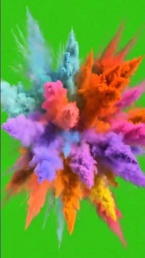 Holi Color Splash Green Screen Stock Video | Free overlay Background