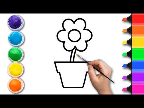 How to Draw Simple Flower 🌸 Easy Drawing for Kids 🌹🌼Easy Cute Flowers Drawing #flowers #drawing #385
