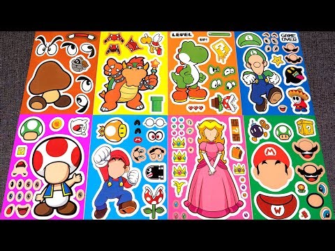 🍄paper diy🍄 SUPER MARIO Sticker Book Makeover ✨ ASMR Fun with Mario, Luigi & Yoshi | ASMR Paper DIY