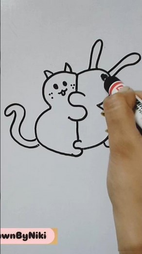Easiest Doodle 🐱🐰 | Easy Step by Step Tutorial for Beginners | Kawaii Doodle Art
