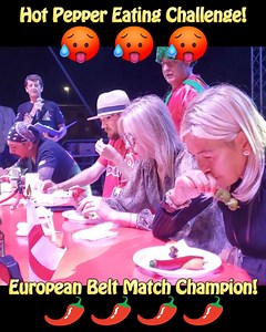 Hot Pepper Eating Challenge! European Belt Match finale in Rieti, Italia! How Far Could You Get? 🥵🌶🌶🌶💥 Watch the full video here: https://youtu.be/2JQIjersVvo #spicychallenge #foodchallenge #challenge #challengeaccepted #chilli #chili #chile #pepper #hotpepper #chillies #chilis #chiles #peppers #guinnessworldrecord #hotpeppers #carolinareaper #carolinareaperchallenge #manvfood #manvsfood #chilieating #leagueoffire #superhot #LOF #italia #italy #rieti #beltmatch #ukchilliqueen | League Of Fi