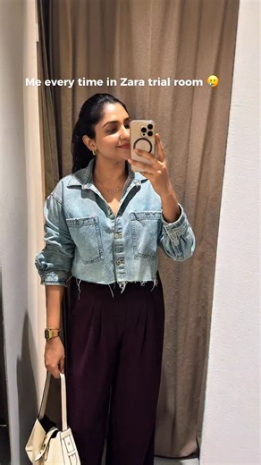 Aparna Raju 🦋 on Instagram: "A hook. That’s all I’m asking for 🥲 @zara Every Zara trial room struggle ever !! Who else does this or is it just me? 🫠 #zaratrialroom #fitcheck #ootdfashion"