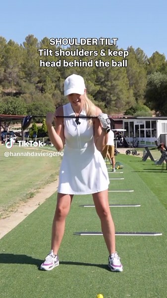 Here is your driver setup CHECKLIST✅ 1. Ball Position- just inside your front heel/inline with your armpit 2. Tilt your shoulders towards the sky & keep your head behind the ball. 3. Roll your trail shoulder back and down so your shoulders align with your hip and toe line. 4. Lower your hands so the toe of your driver is up and the heel is down. GRIP IT & RIP IT this weekend!!