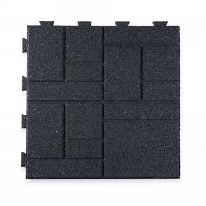 GroundSmart 16" x 16" x 5/8" Gray SmartLoc SquareScape Brick Rubber Paver Block, 75 Pack