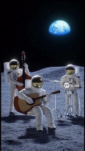 🪩 The First Concert on the Moon! #LunarBand #FunnyAI #astronauts