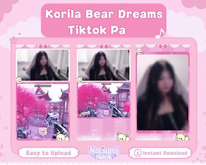 Korila Bear Dreams Tiktok Stream Overlay: Pink Kawaii Animated Package (digital Download) - Etsy