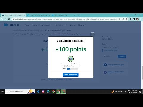 Create an Object Specific Quick Action | Trailhead/Salesforce