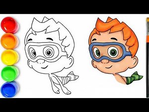 How To draw Bubble Guppies | Nonny Drawing and Coloring For Kids | Bubble Guppies