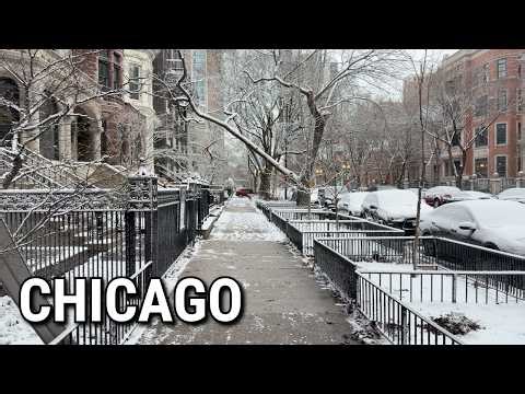 Chicago Snow Walk In GOLD COAST Walking Tour On Monday | March 16, 2026 | 4K 60fps Video