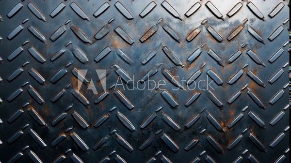 Metal diamond plate texture rust steel industrial surface close up showing rugged durability scratches worn pattern strength detailed view