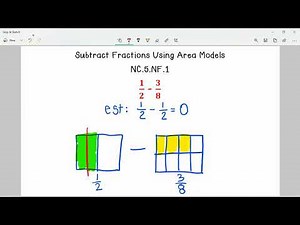 ES 5 Math Subtract Fractions Using Area Models