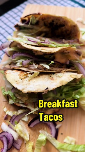 Smashed Sausage Breakfast Tacos (160 Calories!)