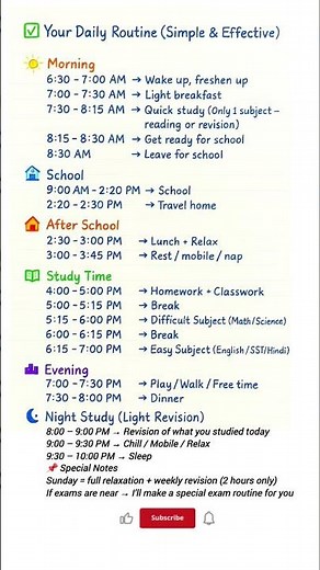 My Productive Daily Routine for School Students 📚✨