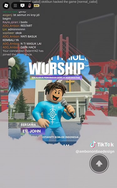 INFORMASI - EVENT KRISTIANI SAAT INI DITUNDA ⚠️ Karena masalah hacker, cheater dan jaringan katong akan perketat keamanan lebih baik dan Informasi Event akan kami infokan, Stay Tuned! Danke.... #Ambon #Robloxambon #hackerroblox