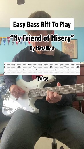 My Friend of Misery by Metallica (bass tutorial) #fyp #guitar #bassguitar #basstutorial #guitartutorial #metallica #jasonnewsted