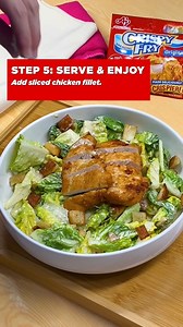 2.3K reactions · 102 shares | O ha, in 5 easy steps may salad ka na! Dine in this Valentine with a yummy, crunchy, creamy Chicken Caesar Salad with Crispy Fry® Original! Check out the recipe here: https://bit.ly/3XdqOR1 | Cookmunity by Ajinomoto Philippines | Facebook