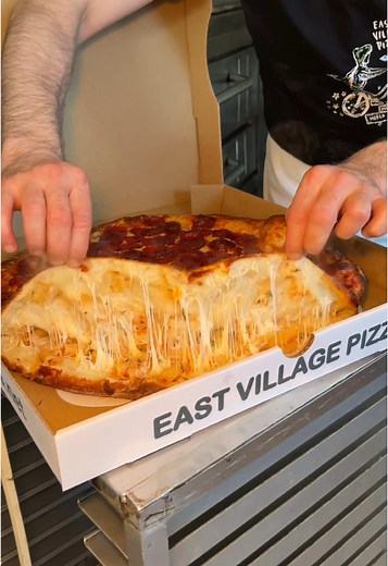 Double Stacked Pizzas at East Village Pizza NYC