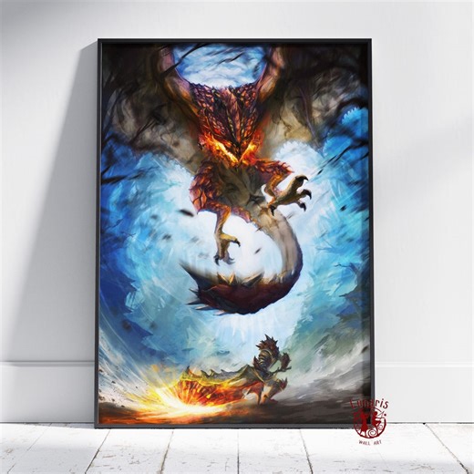 Monster Hunter World Poster | Monster Hunters Wall Art | Unframed Canvas Print | Gift Game Poster - Etsy
