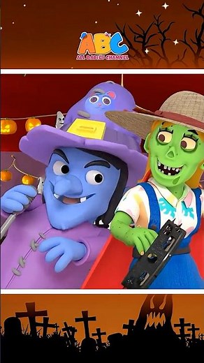 Funny WITCH At The Zombie Party #shorts #kidssongs #halloween