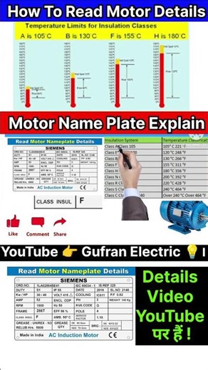 Motor Plate Details Explain in electrical interview #gufranelectric #virelshorts