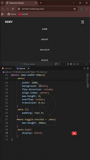 Responsive Navbar with Hamburger Menu | HTML CSS Only | Day 1 of 100 Projects Challenge