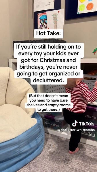 The number one problem keeping you from a clutter-free home is not how you organize your stuff. It’s having TOO MUCH STUFF in the first place. As long as every room is overfilled and crowded with things, you’ll struggle to get organized…and you’ll never be able to KEEP it organized. But that doesn’t mean you need to toss everything and leave your spaces empty. Our rooms still have plenty of stuff in them. Our kids have tons of toys, and they have weird knick knacks that we would love to get rid 