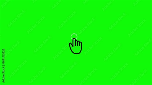 green screen finger cursor mouse clicks Technology and Internet icons animation