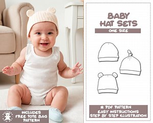 Newborn Beanie Sewing Pattern: Classic, Knot, Bear Ear Styles (PDF Pattern) - Etsy