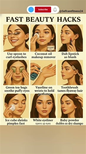 “No time? Still glowing ✨ Try these FAST beauty hacks!” #FastBeautyHacks #shorts