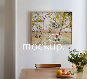 Horizontal Canvas Mockup, Modern Interior (PSD) - Etsy Australia