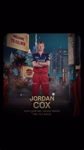 Dev on Instagram: "RCB made a smart buy at the IPL auction by signing Jordan Cox for just ₹75 lakh, adding serious firepower to their middle order. Known for his destructive batting, Cox is a fearless stroke-maker who can accelerate instantly and dominate both pace and spin. His ability to clear the ropes with ease and finish innings under pressure makes him a valuable T20 asset. This low-cost, high-impact signing could turn out to be a masterstroke for RCB in the upcoming IPL season. #RCB #Jord