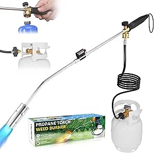 Propane Torch Weed Burner Kit, Blow Torch with 10Ft Hose, Self Igniter Grill Torch for Weeding, Roof Asphalt, Melting Snow, Road Marking, Barbeque