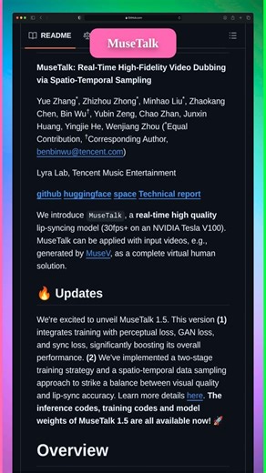 MuseTalk - GitHub Trending Today