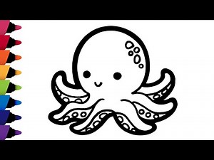 How to draw a Octopus step by step - Easy Drawings | coloing pages for kids - Sea animal
