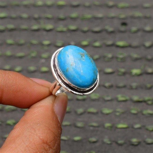 Handmade Turquoise Ring: 925 Sterling Silver Gemstone Jewelry - Etsy