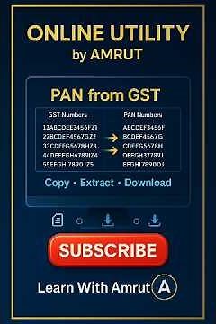 PAN from GST Online Tool Demo 🔑 | Free PAN Extractor Utility by Learn With Amrut