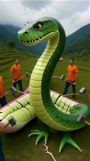 🐍 snakevideo rescue white python from giant log #shorts #animals #funny