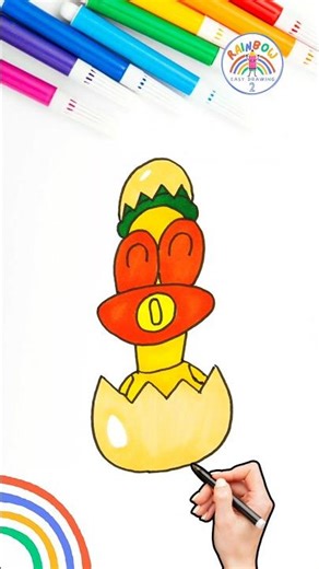 Draw Pocoyo Simple | How to Draw Pato from Pocoyo 🌈🦆👶🏻 #short #pocoyo #baby