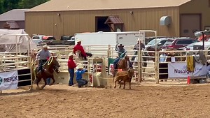 76K views · 1K reactions | A wildly successful 4.7-second run for Derrick Begay and Cory Petska at Deadwood today.  (And yes, Swagger’s still got it.) #rodeo #cowboy #deadwood | Kendra Santos | Facebook