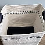 Laundry Hamper, 95L Tall Laundry Basket with Leather Handles, Rectangle Large Clothes Hamper for Organizing, Cotton Woven Laundry Baskets Storage Hampers for Bedroom, Nursery, Living Room