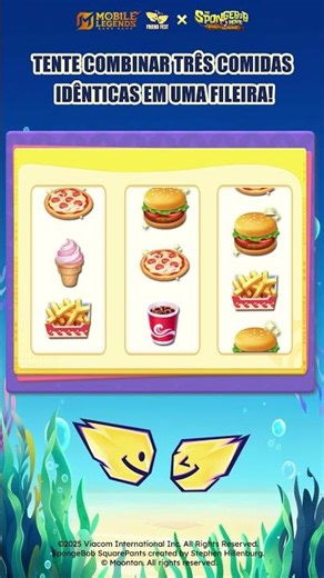 Desafio: Tire um print de três itens de comida idênticos!