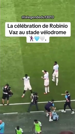Robinio Vaz's celebration at the Stade Vélodrome 🕺🩵 #TeamOM #OMPFC