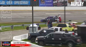 Heat racing action is halted at Lee USA Speedway after a Pure Stock rollover. Driver was able to walk away under is own power. Day 2 of Oktoberfest: https://www.racingamerica.tv/live/videos/9-30-23-oktoberfest-day-2-at-lee-usa-speedway-nh | Racing America