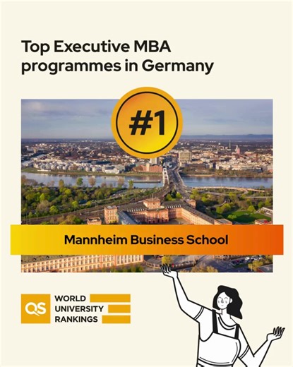 Did you know Germany is one of Europe’s fastest-growing hubs for Executive MBA graduates? In the 2025 QS EMBA Ranking, four German schools made the cut, with Mannheim Business School leading the region and ranking 27th globally. They score exceptionally well for career outcomes, showing the real-world impact an EMBA from Germany can have. Explore the full 2025 EMBA ranking here: https://eu1.hubs.ly/H0mR7Fp0 #EMBA #BusinessEducation #StudyinGermany | QS World University Rankings | Facebook