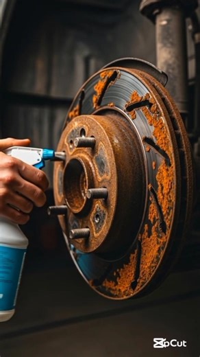 Rusted Car Brake Disc Restoration | Satisfying Rust Removal Process | Brake Disc Cleaning #shorts