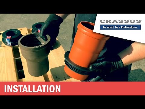 ▸Gussrohr Muffe (DN100) mit KG/HT (DN110/75) Rohr verbinden - CRASSUS KOMBIADAPTER