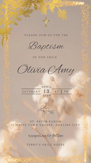 Minimalist Baptismal Video Invitation - Personalized and Elegant