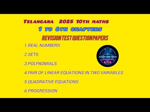 Ts ssc maths 1 to 6th chapters Revision test pratice question papers 